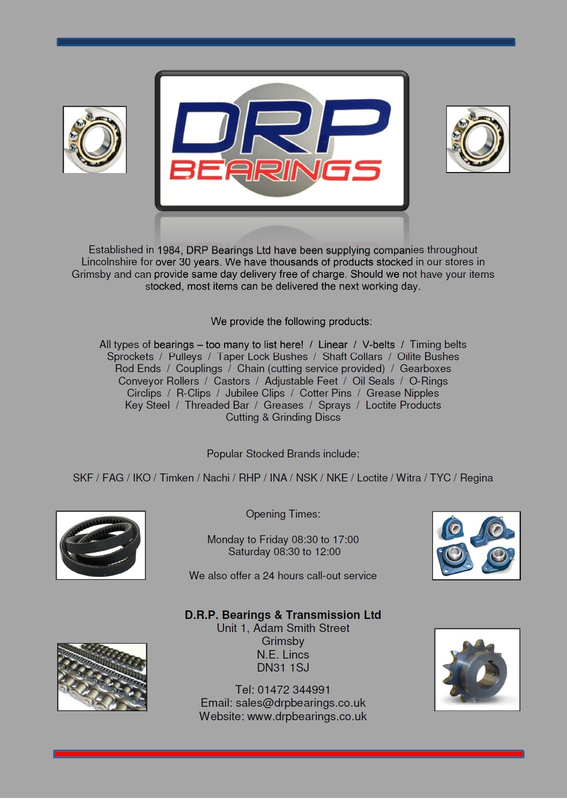 DRP Bearings & Transmission Ltd Local Independent Supplier to Trade